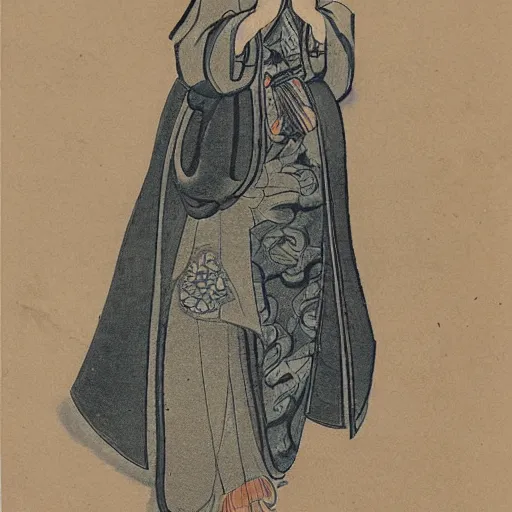 Prompt: a woman drawn by shin - ichi sakamoto, extremely detailed, year 1 7 0 0, exorbitant fashion