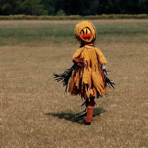 Image similar to a scarecrow doing a catwalk