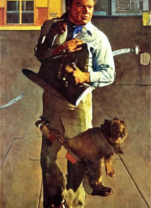 Image similar to painting of joe don baker in mitchell ( 1 9 7 5 ) by norman rockwell, detailed