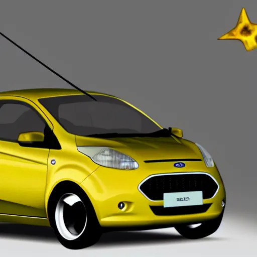 Image similar to ford ka car rendered on skyrim videogame