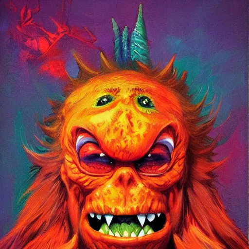 Prompt: monster, colorful, digital art,portrait, fantasy, magic, trending on artstation, ultra detailed, professional illustration by Basil Gogos