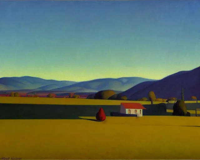 Prompt: a stunning painting of susanville california by edward hopper, award winning art