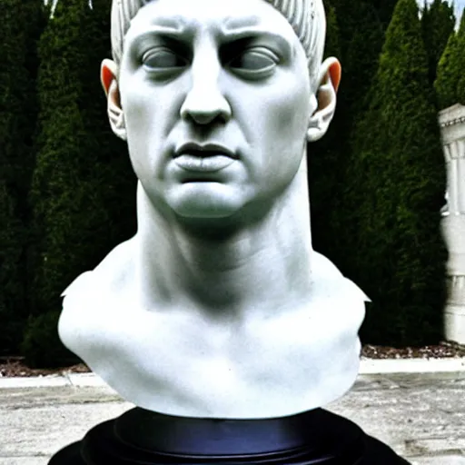 Image similar to eminem as a greek marble statue