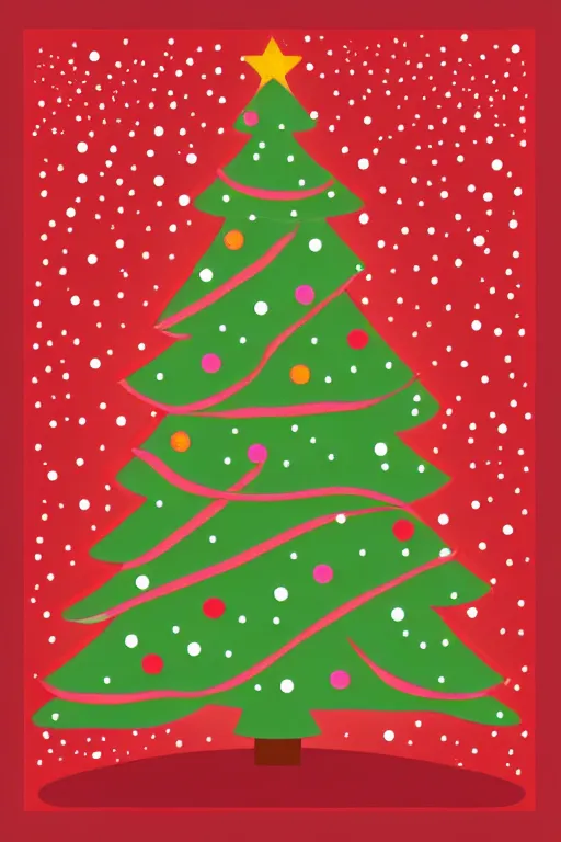 Image similar to minimalist boho style art of a christmas tree, illustration, vector art