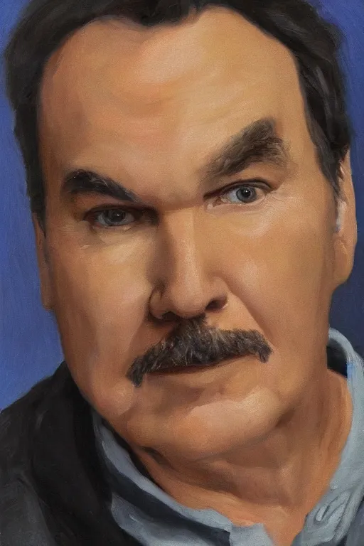 Prompt: portrait of norm macdonald by wilson mclean, oil painting, sharp focus, masterpiece, highly detailed
