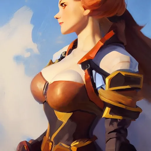 Image similar to greg manchess portrait painting of partially armored sallya from fire emblem as overwatch character, medium shot, asymmetrical, profile picture, organic painting, sunny day, matte painting, bold shapes, hard edges, street art, trending on artstation, by huang guangjian and gil elvgren and sachin teng