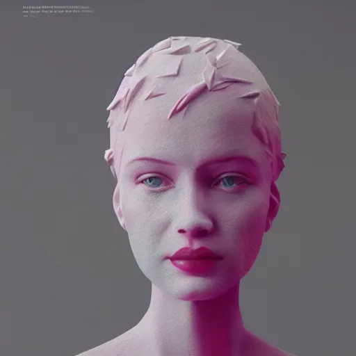 Image similar to abstract 3d female pastel sculpture by james jean and Jason Chan, redering, redshift, octane