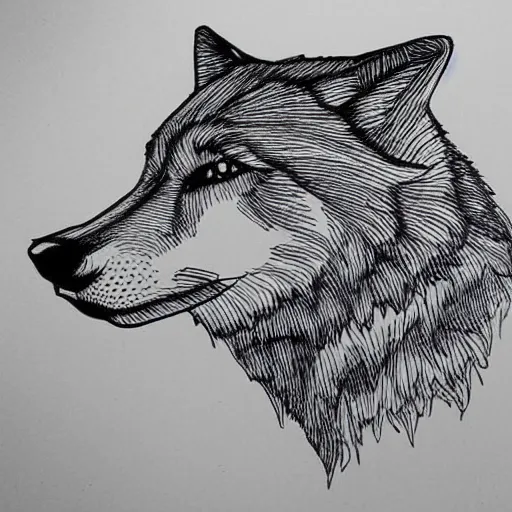 Image similar to outline drawing of wolf