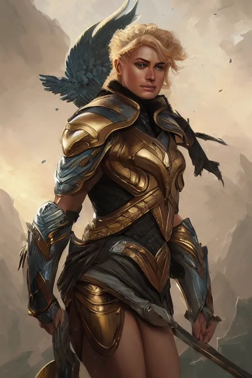 Image similar to amazon valkyrie athena, d & d, fantasy, portrait, highly detailed, headshot, digital painting, trending on artstation, concept art, sharp focus, illustration, art by artgerm and greg rutkowski and magali villeneuve