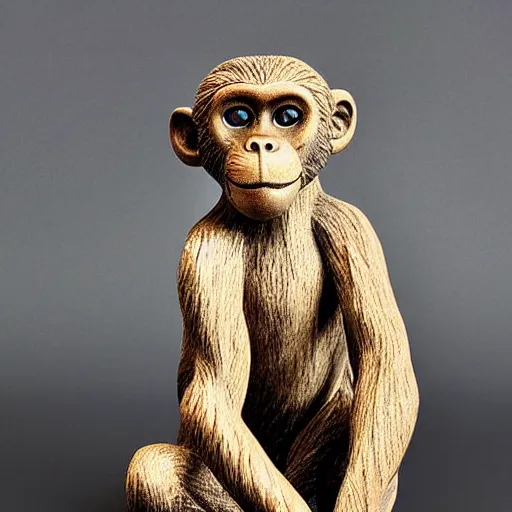 Prompt: monkey sculpture by Jesse Berlin