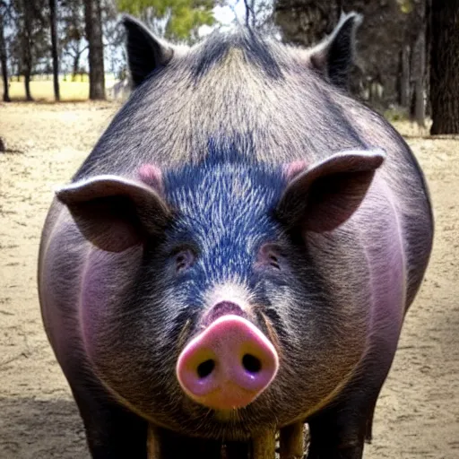 Image similar to mascular pig flexing his armor, profile pic