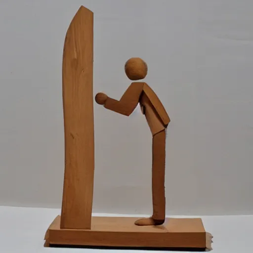 Image similar to mohammadreza shajarian wooden sculpture