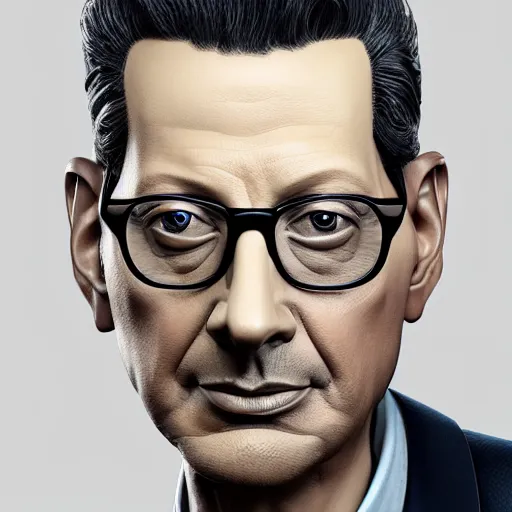 Prompt: hyperrealistic jeff goldblum, comprehensively lifelike 3 d render inspired by istvan sandorfi & xiang duan, perfect symmetry, dim volumetric cinematic lighting, 8 k octane comprehensive render, extreme hyper - detailed attributes & atmosphere, intricate, impossibly lifelike composition, masterpiece, artstation, stunning,