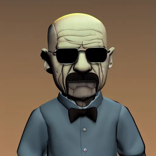 Prompt: walter white as an animatronic from the video game five nights at freddys