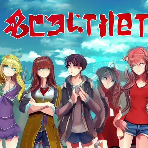 Prompt: visual novel game бесконечное лето