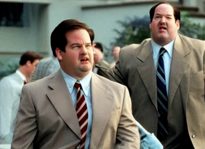 Image similar to !!!Kevin Malone!!! as Gordon Gecko in Wall Street 1987