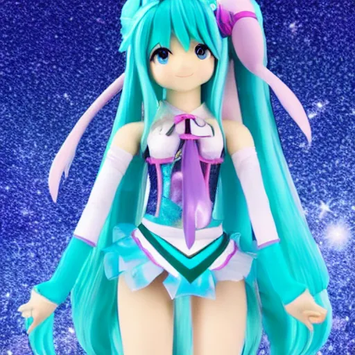 Image similar to Hatsune Miku loli cosplay winx, figure