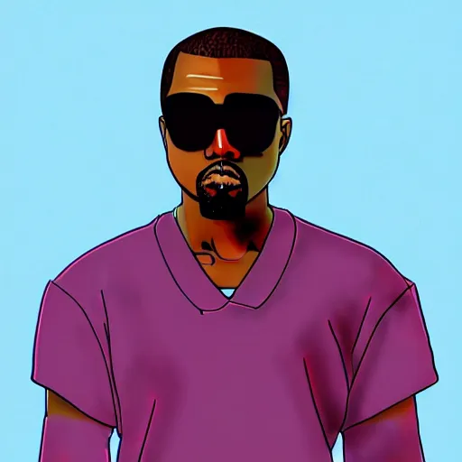 Image similar to a drawing of Kanye West in Neon Genesis Evangelion, 4k, concept art