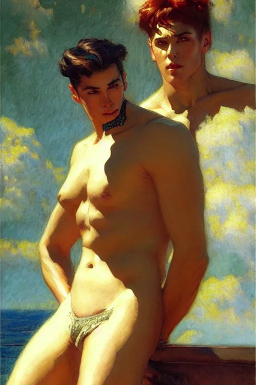 Image similar to attractive sailor, male, painting by gaston bussiere, craig mullins, j. c. leyendecker, yoji shinkawa, tom of finland