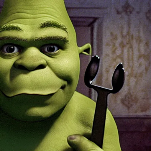 Humorous image of shrek in a hospital bed