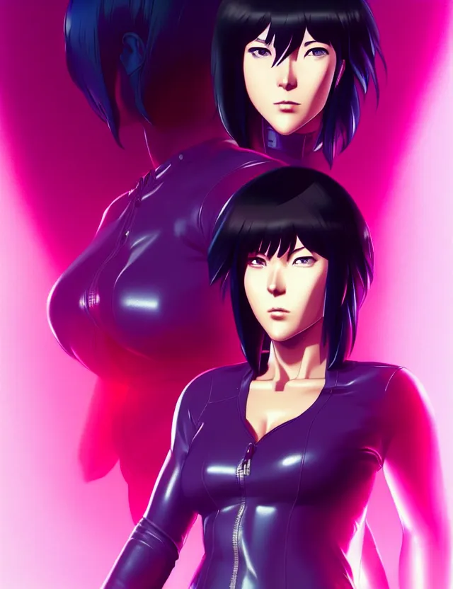 Image similar to a fullbody portrait of motoko kusanagi the major ghost in the shell : : stand alone complex, under repairs, maintenance : : by ilya kuvshinov, rossdraws, artgerm, sola digital arts, anti aliasing, raytracing : :