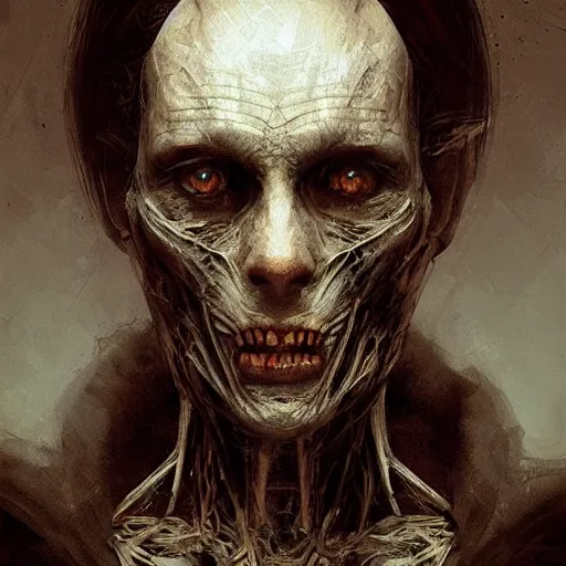 Prompt: portrait of a mummified vampire,digital art,detailed,realistic,art by greg rutkowski,deviantart