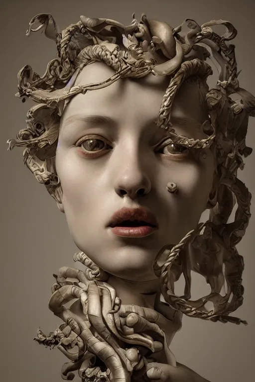 Image similar to mind games, surrealism, scupture, baroque element. intricate artwork by caravaggio. trending on artstation, baroque elements, octane render, cinematic lighting, hyper realism,