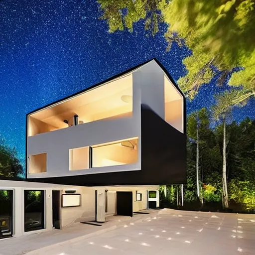 Prompt: This new and unique house is inspired by the galaxy. photo.