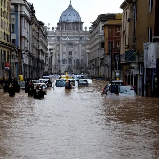Image similar to the pope causing major floods in cities