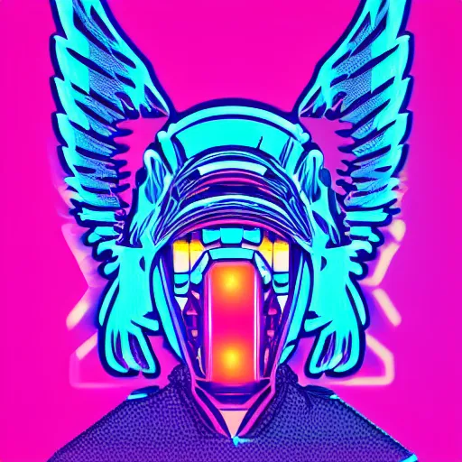 Image similar to eagle head, portrait, vaporwave, synthwave, neon, vector graphics, cinematic, volumetric lighting, f 8 aperture, cinematic eastman 5 3 8 4 film, photorealistic