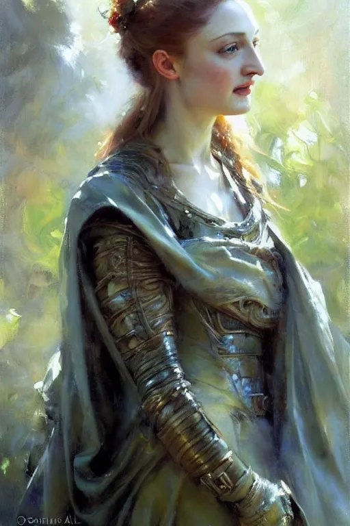 Prompt: sansa, painting by daniel gerhartz, alphonse murac, detailed art, fantasy