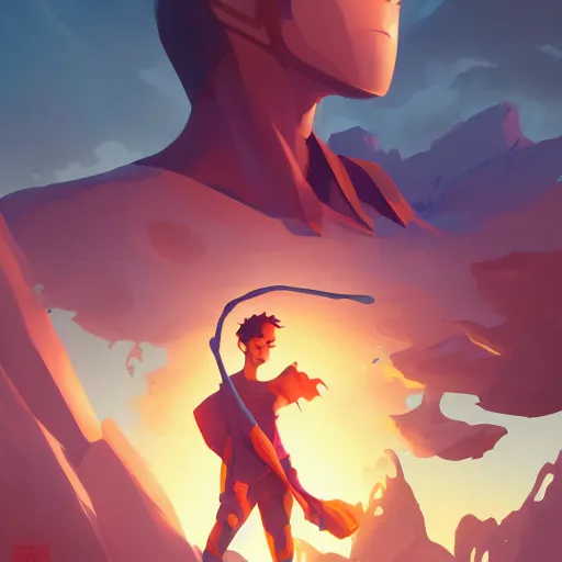 Image similar to hero world fooly cooly, behance hd by jesper ejsing, by rhads, makoto shinkai and lois van baarle, ilya kuvshinov, rossdraws global illumination