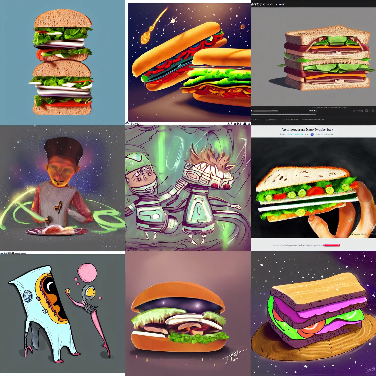 Prompt: An intergalactic Sandwich trending on art station