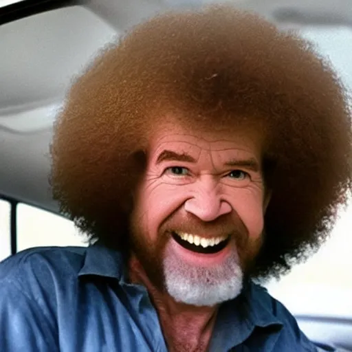 Image similar to bob ross road rage