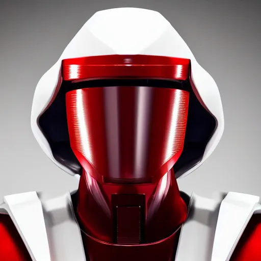 Image similar to headshot of a tall athletic muscular infantry man in glossy sleek white armor with tiny red details and a long red cape, heroic posture, strong jawline, on the surface of mars, night time, dramatic lighting, cinematic, sci-fi, hyperrealistic