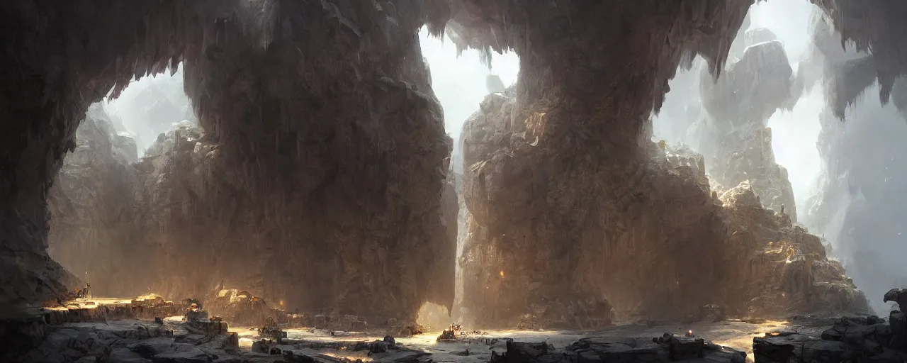 Prompt: the cave baffled explorers with its cheese filled walls, very detailed concept art, matte painting, digital art, concept art, realistic beautiful, trending on artstation, greg rutkowski