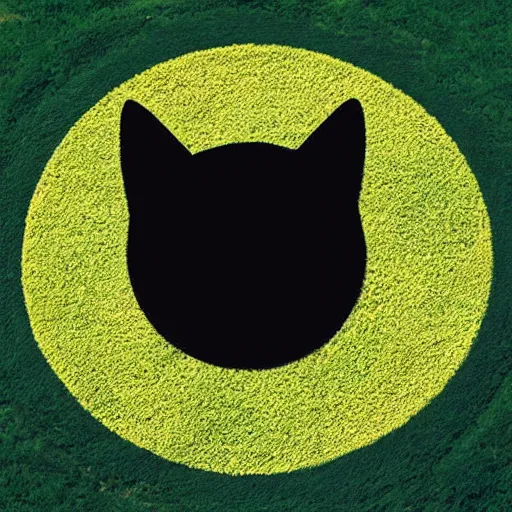 Image similar to crop circle in the shape of a cat