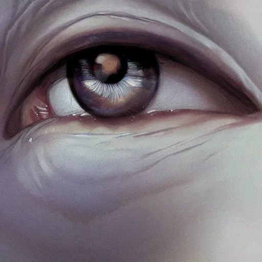 Prompt: a beautiful artwork of a close-up of a woman's eye by Jerome Opeña, featured on artstation