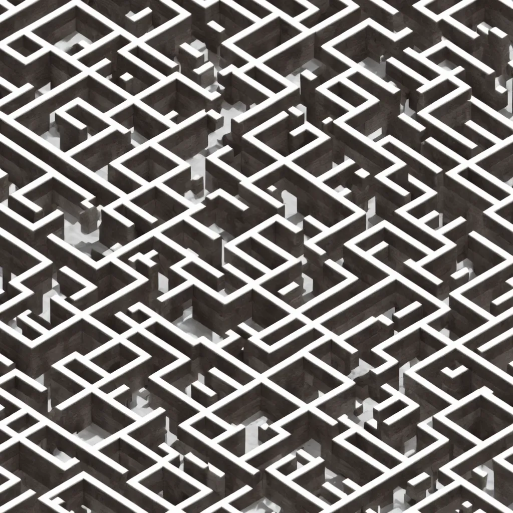 Image similar to wimmelbilder maze made of miniature cubicles, isometric, octane render, unreal engine