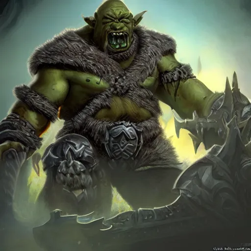Image similar to an orc army, blizzard warcraft art, concept art, incredibly highly detailed and realistic, 8 k, sharp focus, studio quality