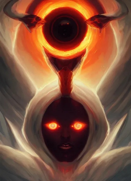 Prompt: symmetry!! the eye of a fiery demon in heaven, highly detailed, perfect lighting, perfect composition, 4 k, artgerm, derek zabrocki, greg rutkowski