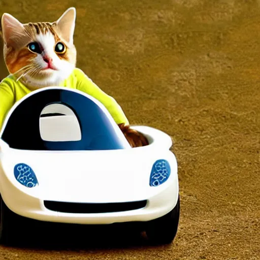 Image similar to cat driving car