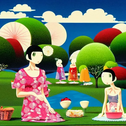 Image similar to picnic by Chiho Aoshima