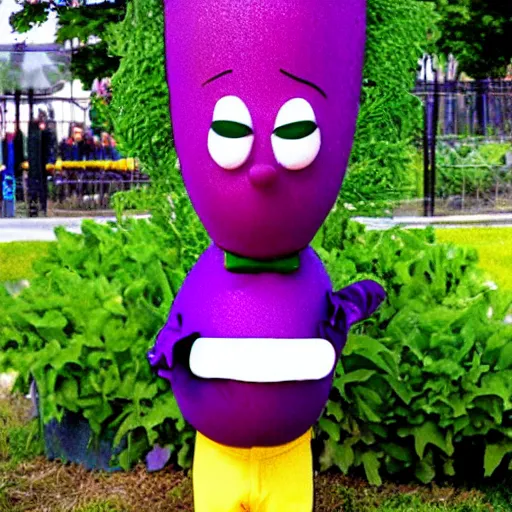 Prompt: Mr. Planters Peanut man as an eggplant