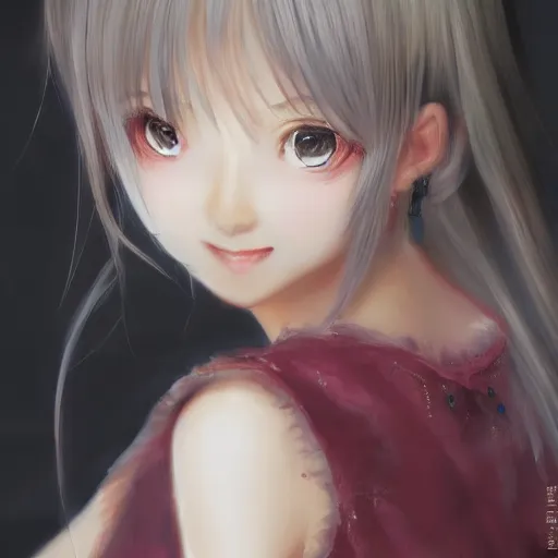 Image similar to dynamic composition, motion, ultra-detailed, incredibly detailed, a lot of details, amazing fine details and brush strokes, gentle palette, smooth, HD semirealistic anime CG concept art digital painting, watercolor oil painting of a young J-Pop idol girl, by a Japanese artist at ArtStation. Realistic artwork of a Japanese videogame, soft and harmonic colors.