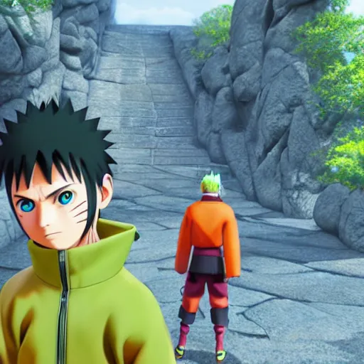 Image similar to naruto shippuden jonin exams rock lee, unreal engine, 8 k, ultra realistic, ultra detail