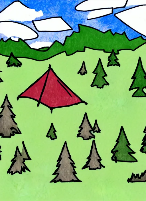 Image similar to bold sketch of the great outdoors 2 d stylized