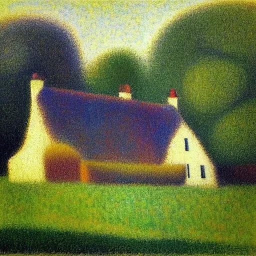 Image similar to small irish homestead by georges seurat