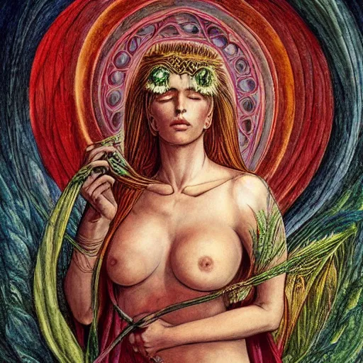 Prompt: most beautiful silk keter enigma, sanguine nomad covered with monarch god and holding a grass, in the style of william blake, terese nielsen, detailed, intricate, beautiful faces, steve argyle, pastoral fantastic reality