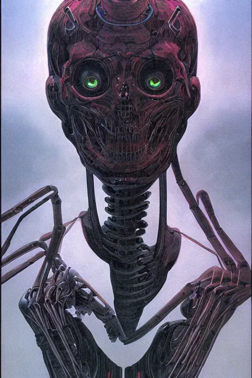 Image similar to death robot, portrait by wayne barlowe